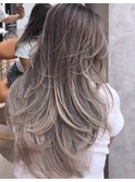 ロングレイヤー　エアタッチバレイヤージュ　グレージュ