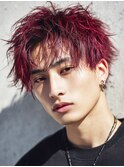 Men’s・ルーズ束感レッドショート