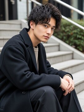 デバイス バイ フレイムス 越谷(DEVICE by Frames) メンズカット/爽やかに動くフェザーパーマ/センターパート/越谷