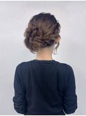 サイドシニヨン/編み込み/結婚式/浴衣/ヘアセット/銀座