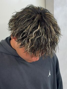 エルマーク 本山(L-MARK) ハイライト/ツイストパーマ/メンズ/アップバング/men's