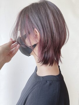 モリオフロムロンドン 原宿本店(morio from London) 【morio 原宿】大人インナーカラー　ピンク　ハイライト