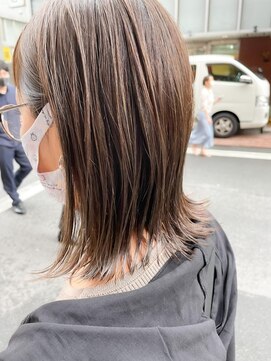 ネオリーブアイム 横浜西口店(Neolive aim) 鎖骨ラインの切りっぱなしボブ★くすみベージュ