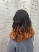 オレンジグラデーション【グラデーションカラー/立川/ブリーチ】