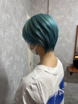 シールドヘアー 沖縄 新都心(C'LD Hair)&nbsp;【 C’LD 】ショート/ショートカット/ハイトーン/ミントグリーン
