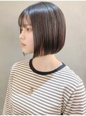 前下がりボブ前髪×ショコラアッシュ【横浜】