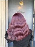ラベンダーピンク/髪質改善/ブリーチカラー/ケアブリーチ/福山