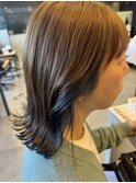 外ハネ艶髪♪デニムブルー20代30代40代透明感小顔大人可愛い