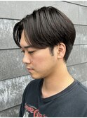 メンズマッシュセンターパートスパイラルパーマニュアンスパーマ