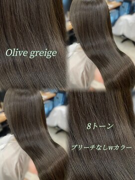アリュウル 表参道(ALLURE) ブリーチなしで作る透明感オリーブグレージュカラー◯伊藤