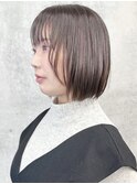 =顔周りレイヤーボブディ耳かけボブ切りっぱなしボブOL30代40代
