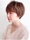 Say.刈り上げショートボブワインレッドチェリーブラウン表参道