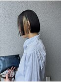 ワンレンボブ×インナーカラー