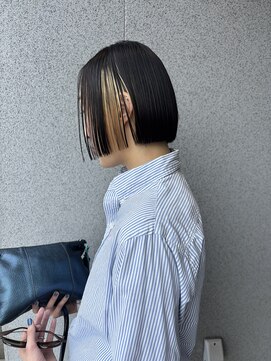 パウダーヘアー(powder hair) ワンレンボブ×インナーカラー
