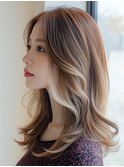 韓国風レイヤー/ハッシュカット/透明感カラー