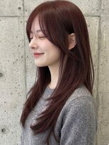 トゥルートラスト 和戸店(True Trust)&nbsp;ロング 顔周りレイヤー ラベンダーグレー モカブラウン