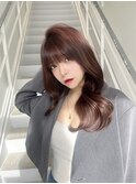 艶ブラウン韓国風くびれロング