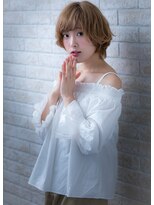 ヘアーアートシフォン 川口東口店(hair art chiffon)&nbsp;ジグザグバング＆３Dカラーのモードなノットヘアミニマムボブ