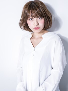 カバーヘア ブリス 川口(COVER HAIR bliss) オリーブグレージュひし形シルエットミニボブv川口20代30代40代