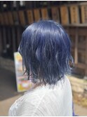 【切りっぱなしボブ】ブルーブラック