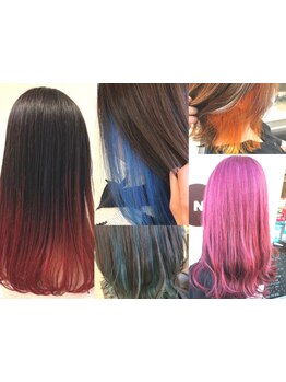 赤みを消した透明感のあるカラーが得意◎上品なカラーから個性的な派手カラーもあなたの理想の髪色へ。