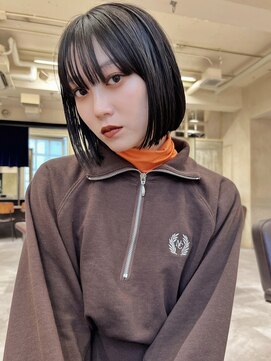 ミンクス渋谷スマートサロン(MINX shibuya smart salon) ショート 姫カット ダークアッシュ 魅力倍増カール シアーカラー