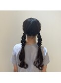 編み込みおさげ