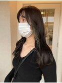 インナーカラー ベージュ 髪質改善カラー 韓国風