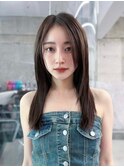 黒髪ボブルフネビージュ小顔ワンレン顔まわり韓国レイヤーカット