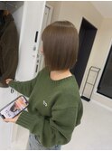 コンパクトボブ×ハイトーンベージュカラー☆