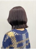 くびれボブ/ピンクブラウン/レッドブラウン/切りっぱなしボブ