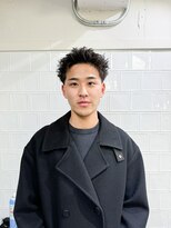 メリケンバーバーショップ フクオカ(MERICAN BARBERSHOP FUK)&nbsp;べリーショートダークアッシュニュアンスパーマ韓国マッシュ