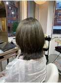 抜け感くびれボブ×透明感オリーブグレージュ
