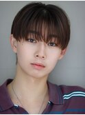 シースルーマッシュコンマバングナチュラルヘアメンズショート