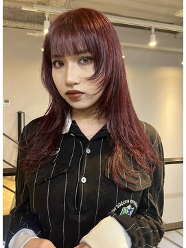 ヌープヘアーアイス(NUUP.hair ici) 夏◎ブリーチなしダブルカラー透明感オレンジ