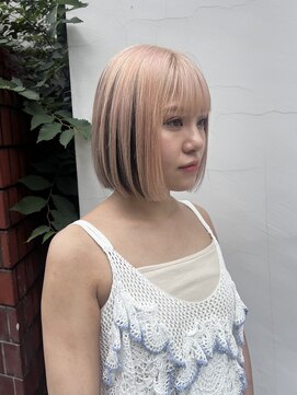 アミュレ ヘア サロン(Amule hair salon) ボブ、インナーカラー、ミルクティーベージュ