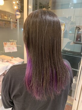 ルルバイアズール 草加店(LULU by azule) インナーカラー，パープル，ビビットカラー【草加】