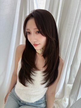 エヌ 大阪梅田茶屋町(enu) 韓国風レイヤーカット×ブラウンカラー