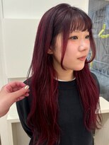 ビーハイブ 仙台駅前店(Behive) レッドカラー/ブリーチ/ロング/10代20代30代