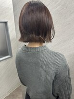 フレームプラス なんば駅前店(FRAME+)&nbsp;切りっぱなしボブ　外ハネ　こっくりブラウン