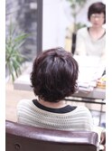 大人可愛いゆるふわショートウェーブ30代40代50代