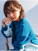 無造作クセ毛風ショート 暖色ブラウンカラー暗髪立体感小顔