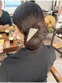 【山田】タイトツヤ感シニヨン七五三ヘア着物ヘア