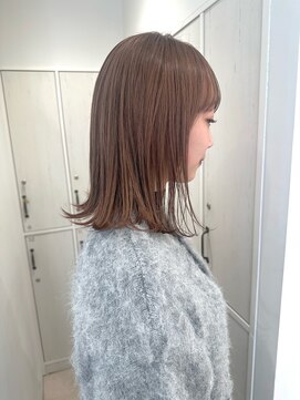 ガーデンヨコハマ(GARDEN YOKOHAMA) ミディアムボブ　透明感ブラウン　フルバング　前髪