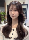 顔まわり/似合わせ/韓国/ロングヘア/レイヤーカット/谷町四丁目