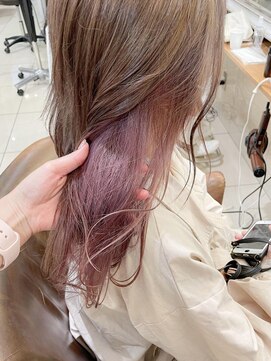 ネオリーブ チロル 横浜西口店(Neolive CiroL.) 見せるインナーカラーシアーピンク春カラー【横浜】k