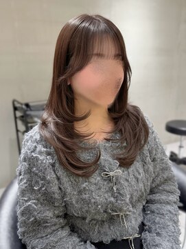 ロンドウル 熊本(Lond ulu) ウェーブミディアムメルティカラー×ブリーチなし韓国【熊本】