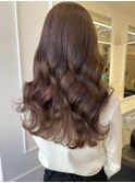 ショコラピンク×質感再生トリートメント〇
