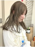 10代20代30代韓国ロングレイヤーくすみオリーブベージュ/akari