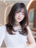 韓国レイヤー顔周りカット透明感カラー髪質改善艶髪シースルー